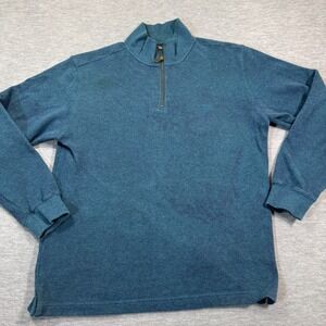 Rodd & Gunn Pullover Men M Blue 1/4 Zip Mock‎ Neck Knit Sweater Casual Warm